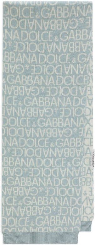 Dolce & Gabbana Kids Sjaal met logoprint Blauw