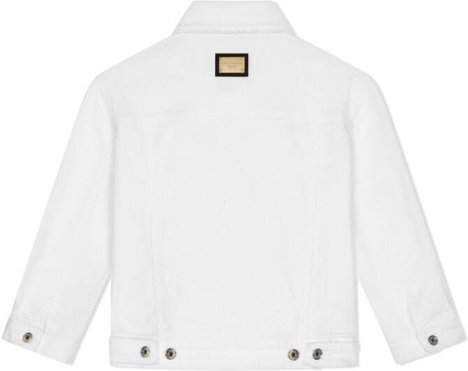 Dolce & Gabbana Kids Button-up spijkerjack Wit