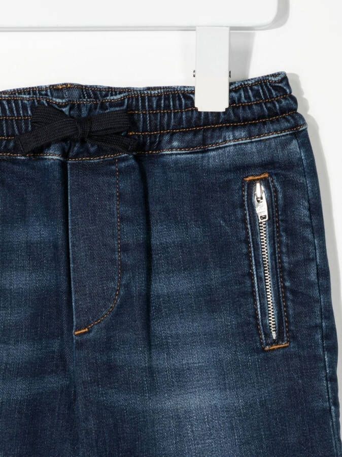 Dolce & Gabbana Kids Spijkershorts met trekkoord Blauw