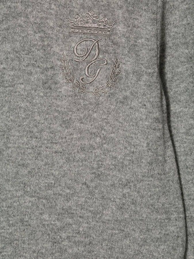 Dolce & Gabbana Kids Sweater met geborduurd logo Grijs