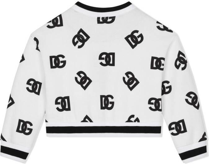 Dolce & Gabbana Kids Sweater met ronde hals en DG-logo Wit