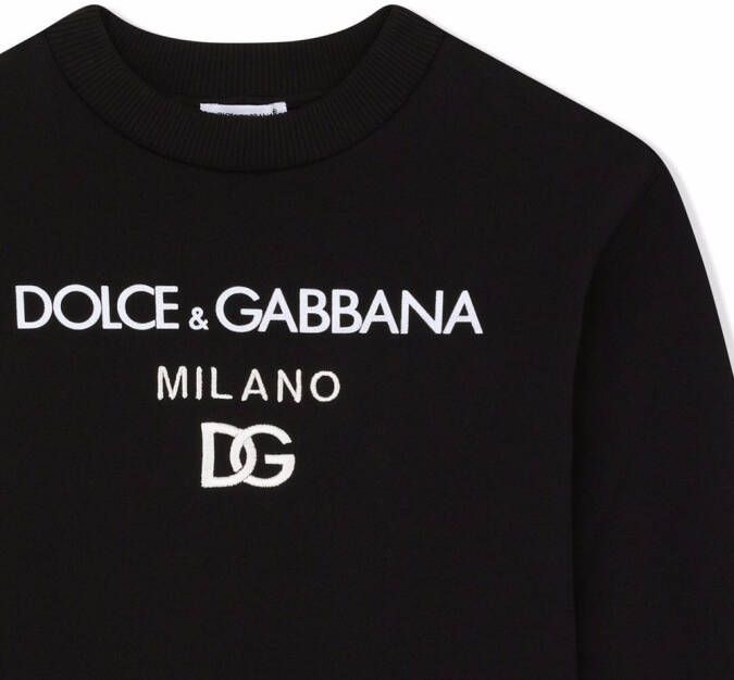 Dolce & Gabbana Kids Katoenen sweater met print Zwart