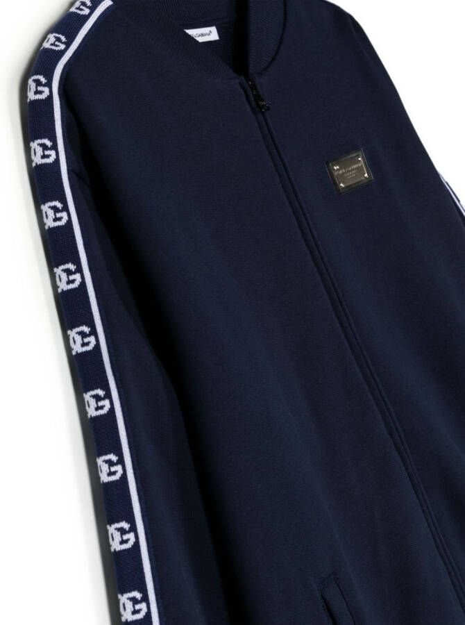 Dolce & Gabbana Kids Sweater met logostreep Blauw