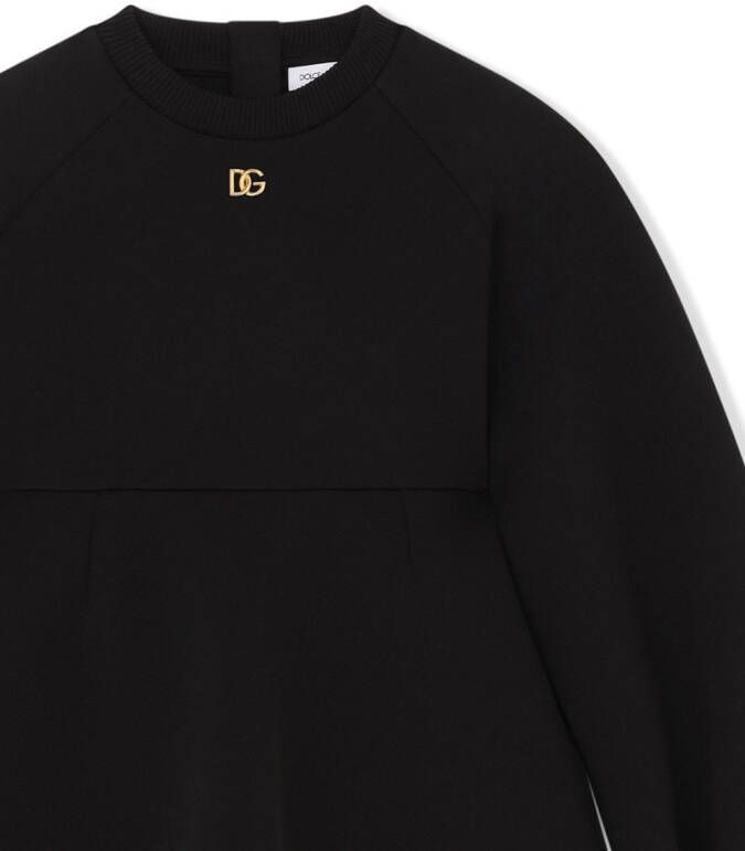 Dolce & Gabbana Kids Sweaterjurk met logoplakkaat Zwart