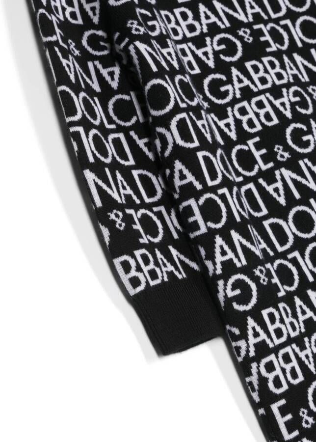 Dolce & Gabbana Kids Sweaterjurk met logoprint Zwart