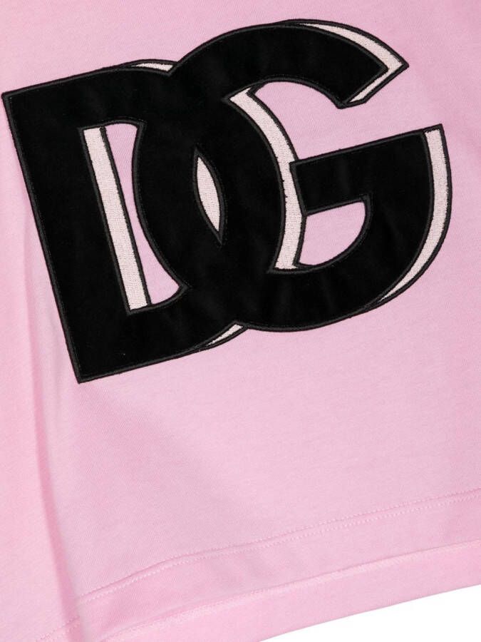 Dolce & Gabbana Kids T-shirt met geborduurd logo Roze