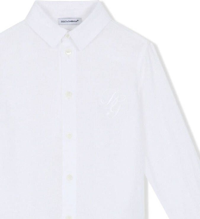 Dolce & Gabbana Kids T-shirt met geborduurd logo Wit