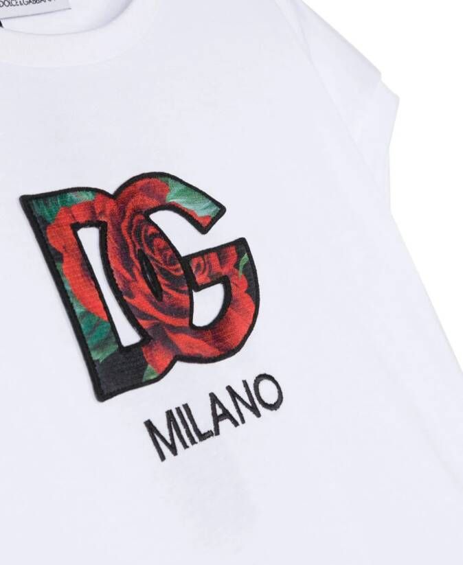 Dolce & Gabbana Kids T-shirt met logopatch Wit