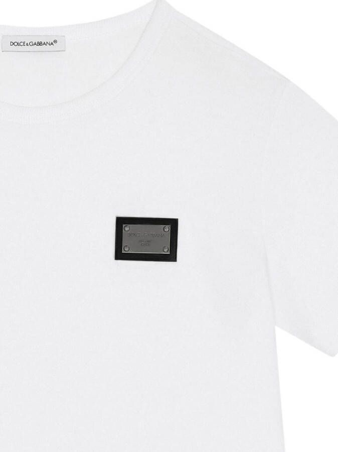 Dolce & Gabbana Kids Katoenen T-shirt met logo Wit