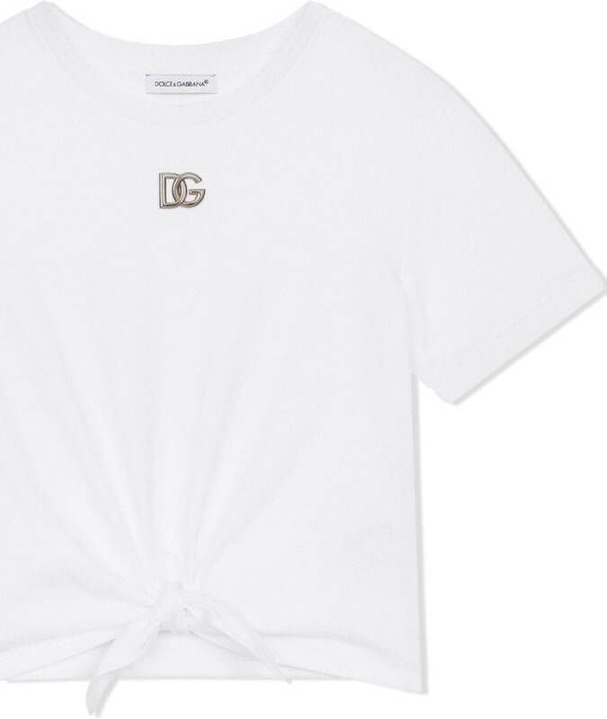 Dolce & Gabbana Kids Katoenen T-shirt met logo Wit