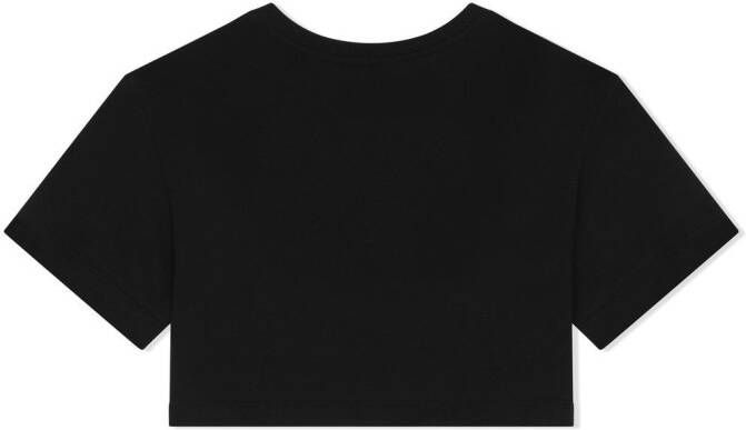 Dolce & Gabbana Kids Katoenen T-shirt met logo Zwart