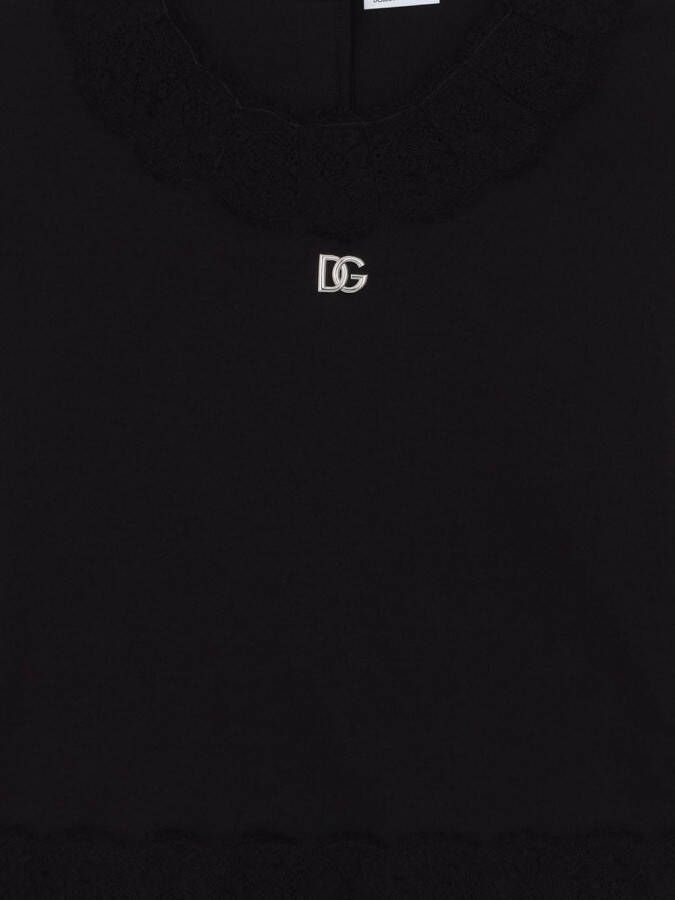 Dolce & Gabbana Kids Jurk met DG-logo Zwart