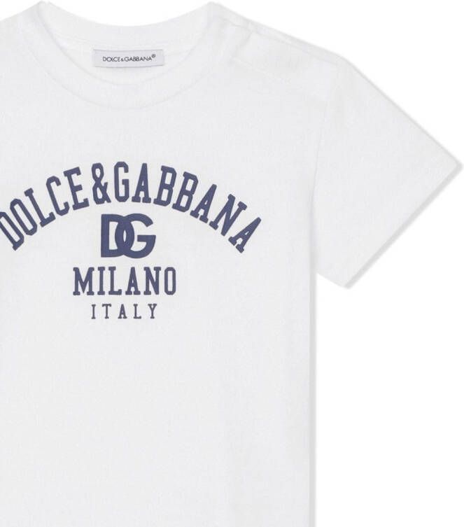 Dolce & Gabbana Kids T-shirt met logoprint Wit