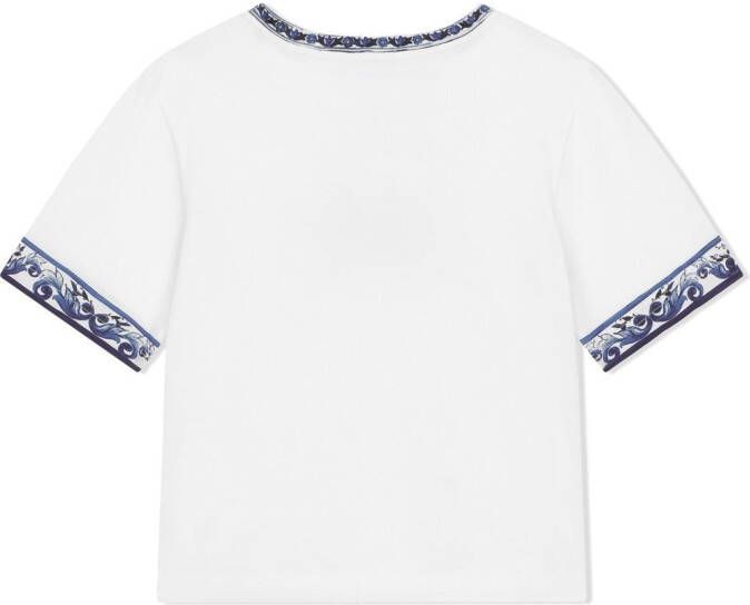 Dolce & Gabbana Kids Katoenen T-shirt met logo Wit