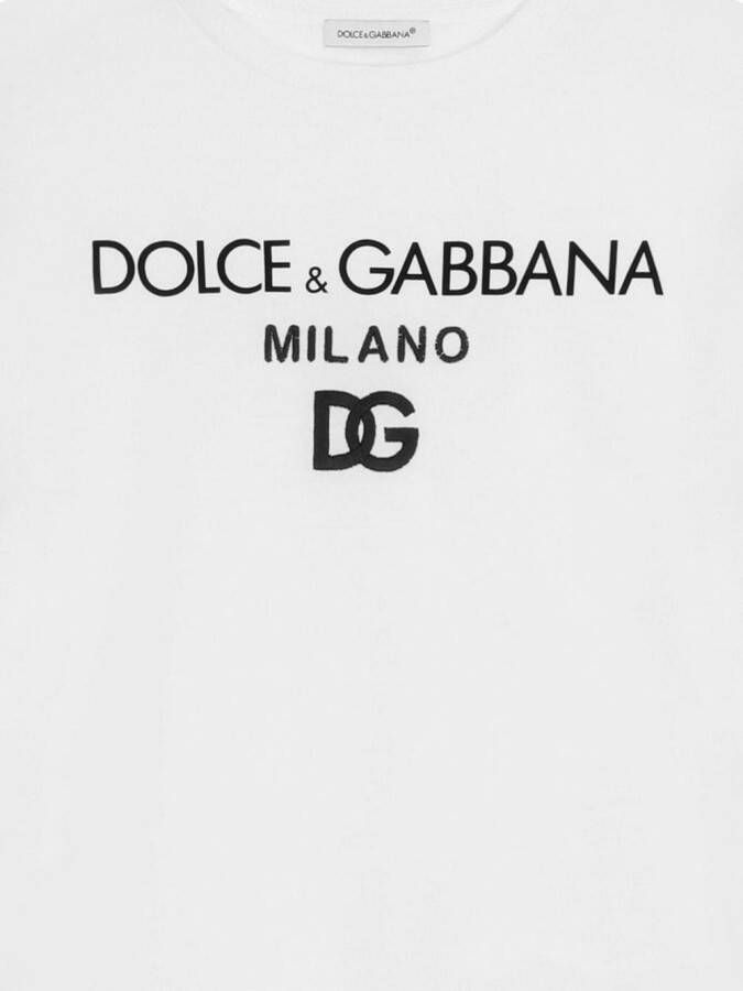 Dolce & Gabbana Kids T-shirt met borduurwerk Wit