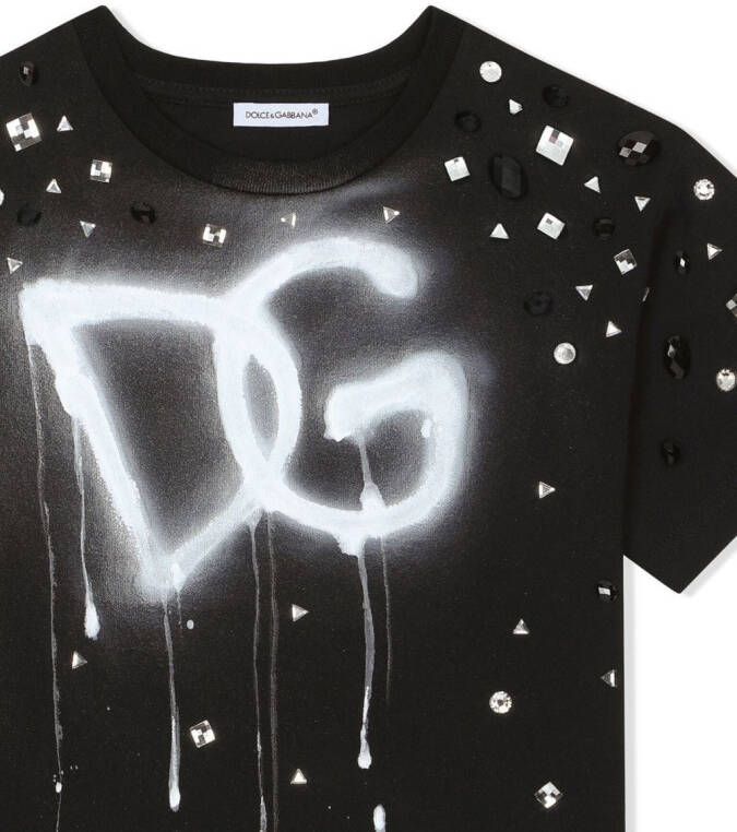 Dolce & Gabbana Kids T-shirt met logoprint Zwart