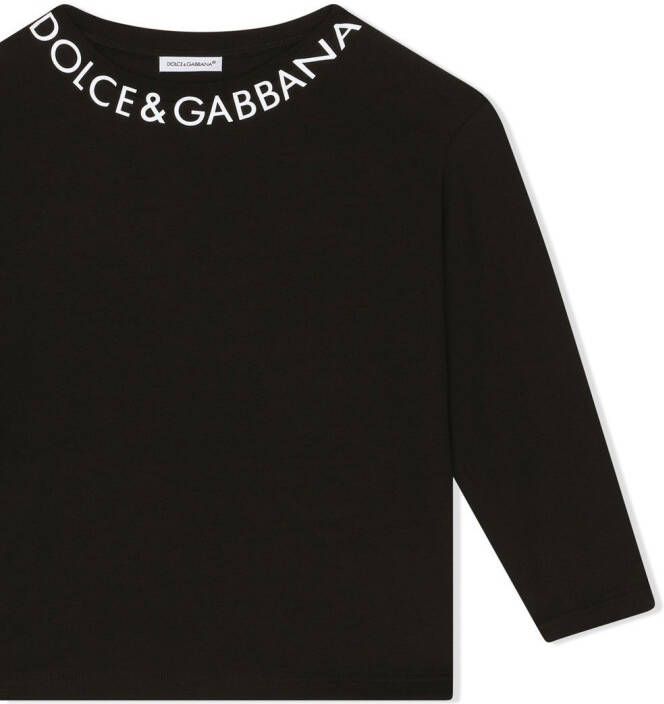 Dolce & Gabbana Kids T-shirt met logoprint Zwart