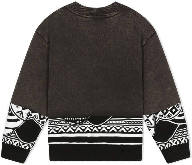 Dolce & Gabbana Kids T-shirt met logoprint Zwart