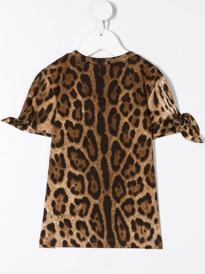Dolce & Gabbana Kids T-shirt met luipaardprint Bruin