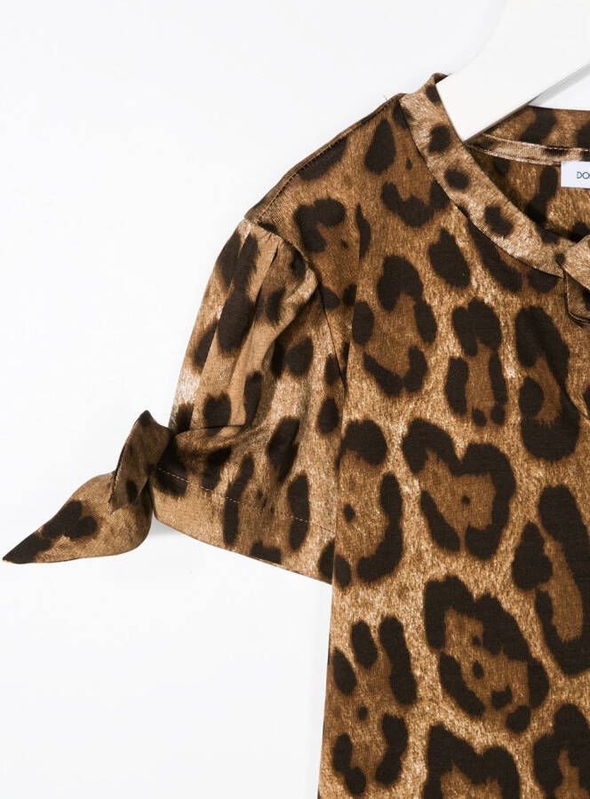 Dolce & Gabbana Kids T-shirt met luipaardprint Bruin
