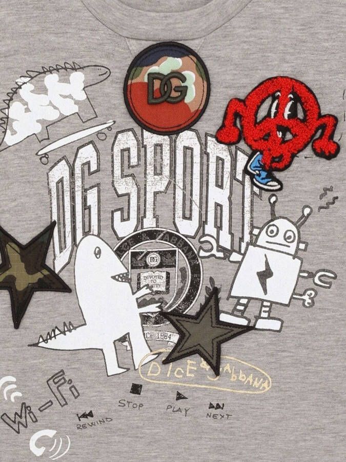 Dolce & Gabbana Kids T-shirt met patch Grijs
