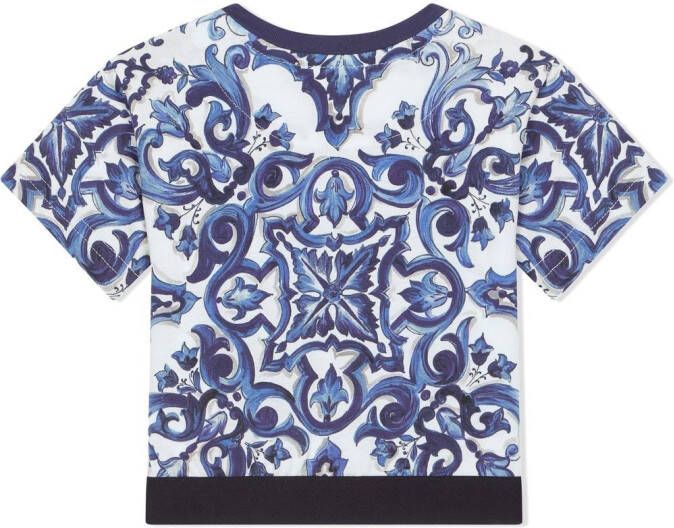Dolce & Gabbana Kids T-shirt met print Blauw