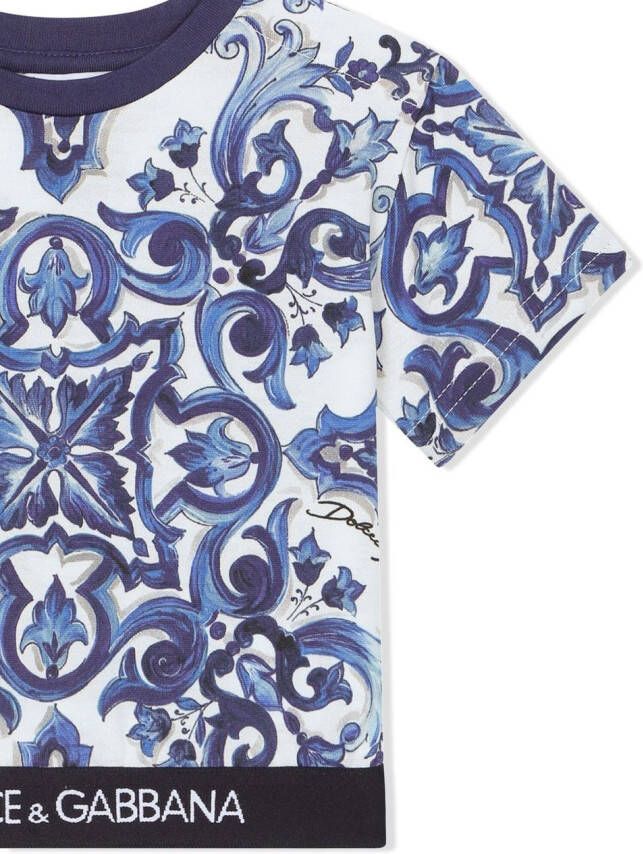 Dolce & Gabbana Kids T-shirt met print Blauw