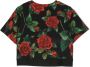 Dolce & Gabbana Kids T-shirt met roosprint Zwart - Thumbnail 2