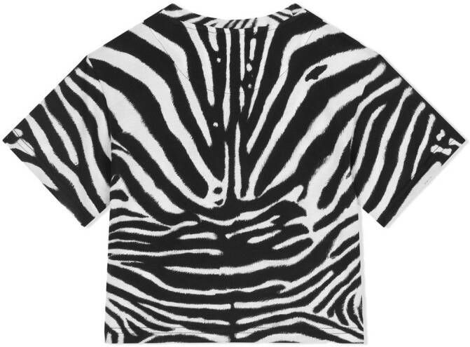 Dolce & Gabbana Kids T-shirt met zebraprint Wit