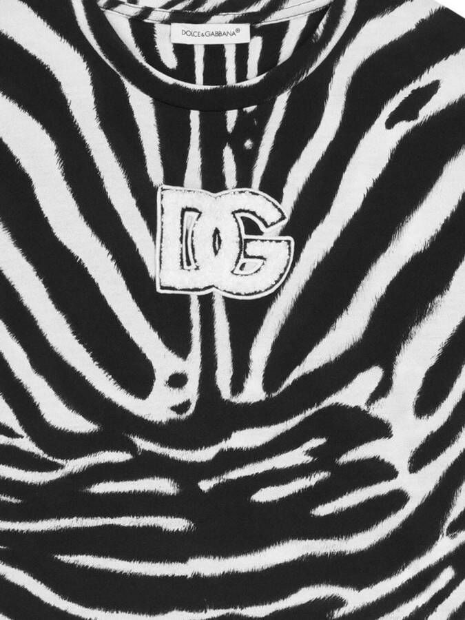 Dolce & Gabbana Kids T-shirt met zebraprint Wit