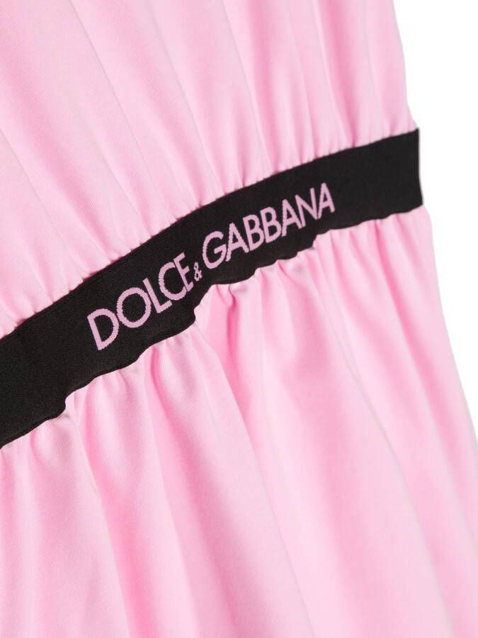 Dolce & Gabbana Kids T-shirtjurk met logoprint Roze