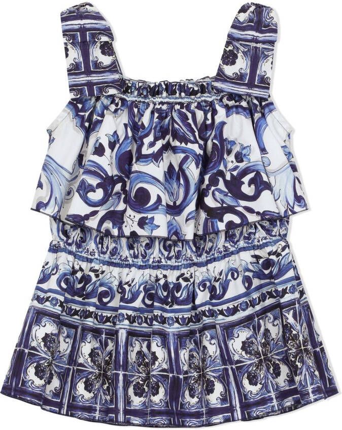 Dolce & Gabbana Kids Top met print Blauw