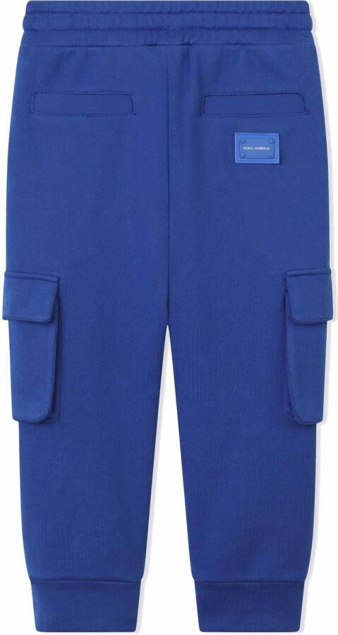 Dolce & Gabbana Kids Trainingsbroek met logo label Blauw