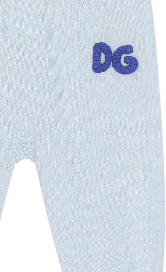 Dolce & Gabbana Kids Trainingsbroek met geborduurd logo Blauw