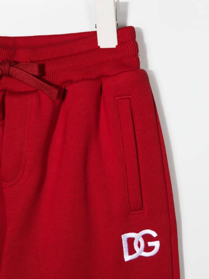 Dolce & Gabbana Kids Trainingsbroek met geborduurd logo Rood
