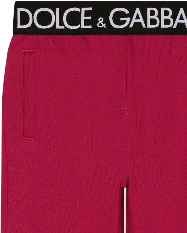 Dolce & Gabbana Kids Trainingsbroek met logoband Rood