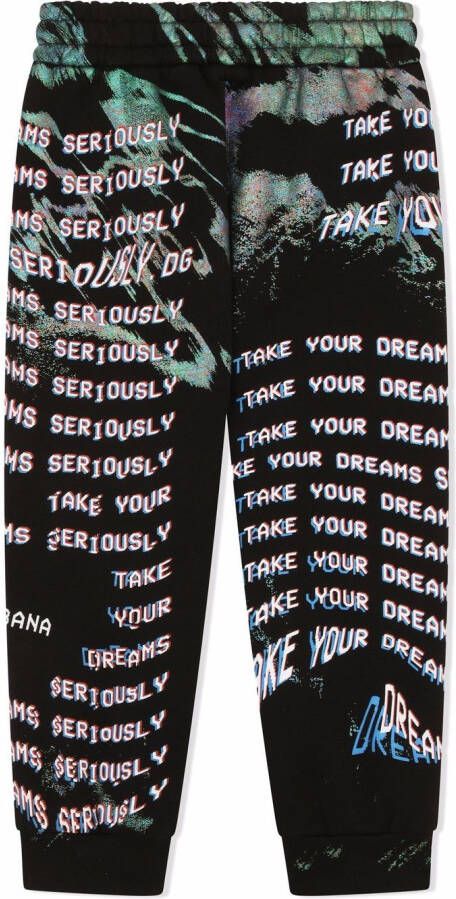 Dolce & Gabbana Kids Trainingsbroek met print Zwart