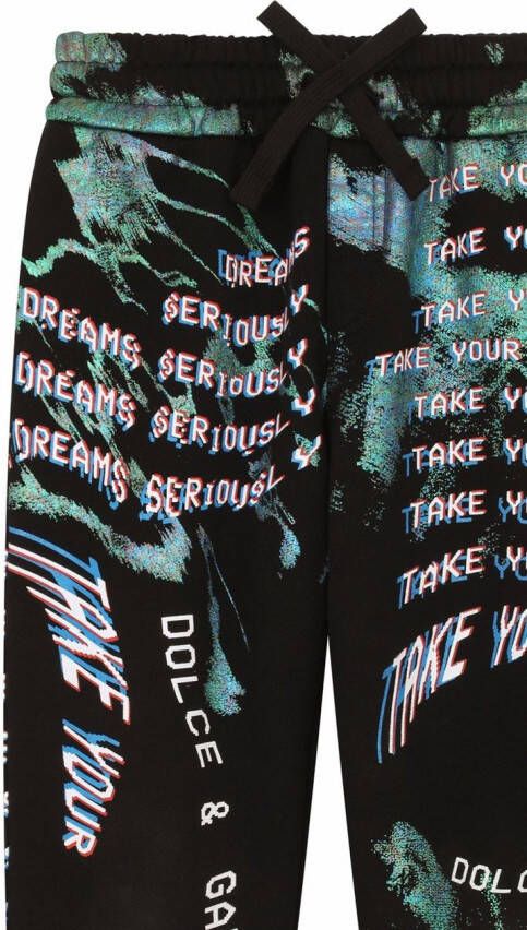 Dolce & Gabbana Kids Trainingsbroek met print Zwart