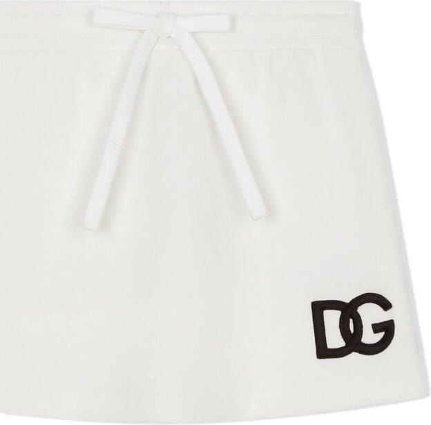 Dolce & Gabbana Kids Mini-rok met trekkoord en DG-logo Wit