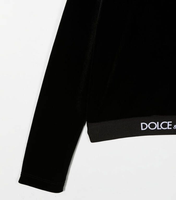 Dolce & Gabbana Kids Trui met logoband Zwart
