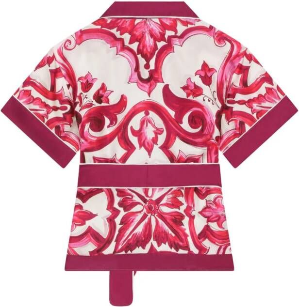Dolce & Gabbana Kids Zijden shirt Wit