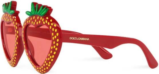 Dolce & Gabbana Kids Zonnebril met aardbei montuur Rood