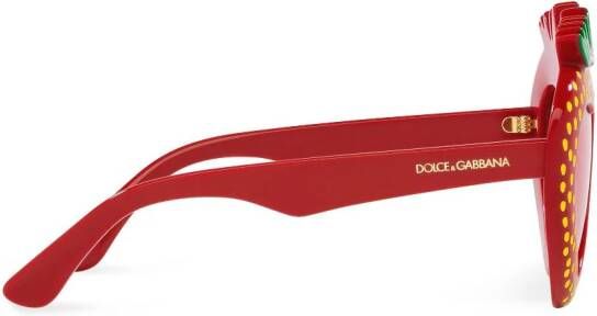 Dolce & Gabbana Kids Zonnebril met aardbei montuur Rood