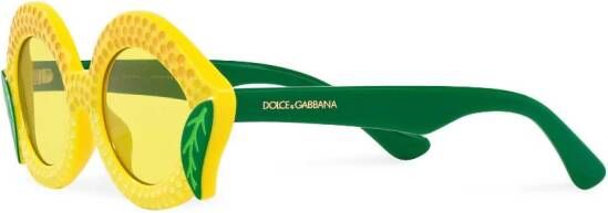 Dolce & Gabbana Kids Zonnebril met citroen montuur Geel
