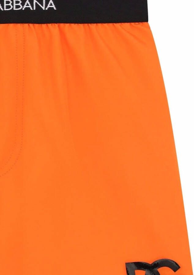 Dolce & Gabbana Kids Zwembroek met geborduurd logo Oranje