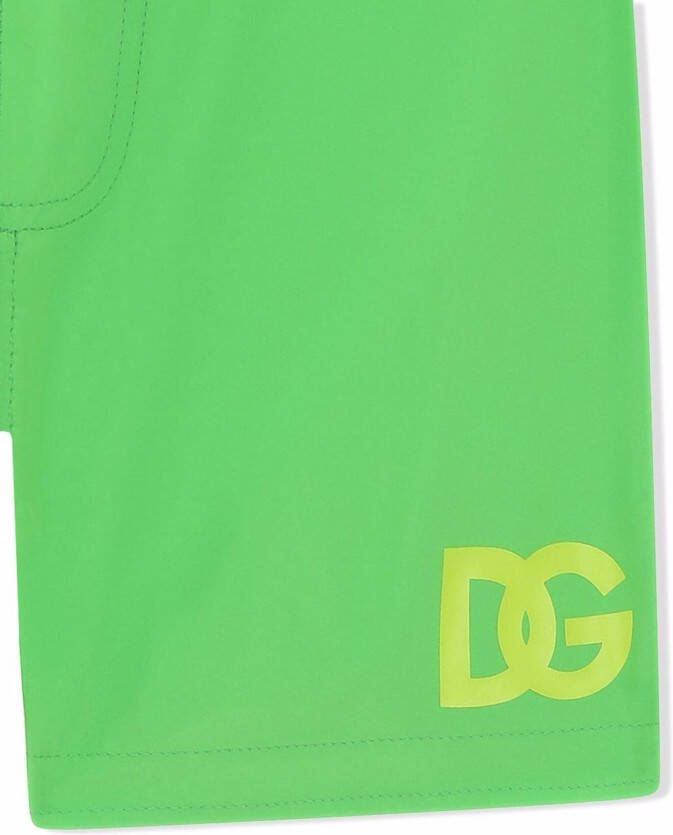 Dolce & Gabbana Kids Zwembroek met logo Groen