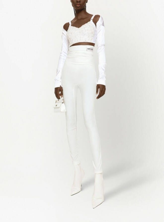 Dolce & Gabbana KIM DOLCE&GABBANA korset top met kralen Wit