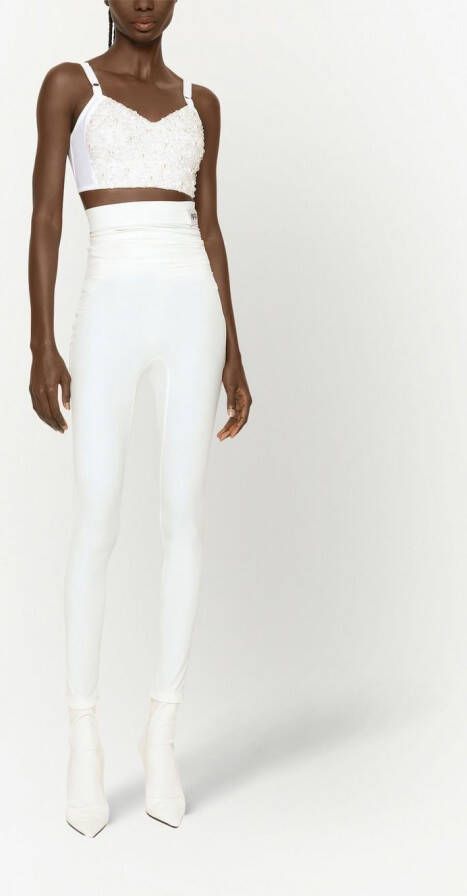 Dolce & Gabbana KIM DOLCE&GABBANA korset top met kralen Wit