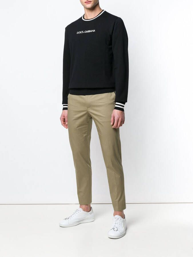 Dolce & Gabbana Chino met logo-label Groen