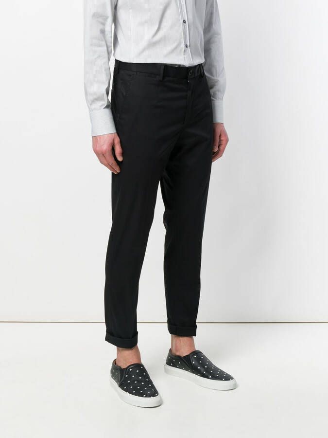 Dolce & Gabbana Chino met logo-label Zwart